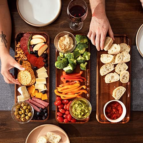 large solid acacia wood serving trays (17 x showing dimensions
