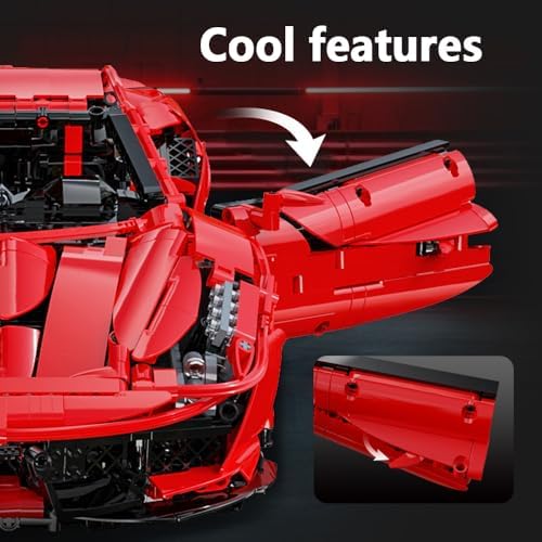 cada master c61042w super car building kit, moc showing dimensions