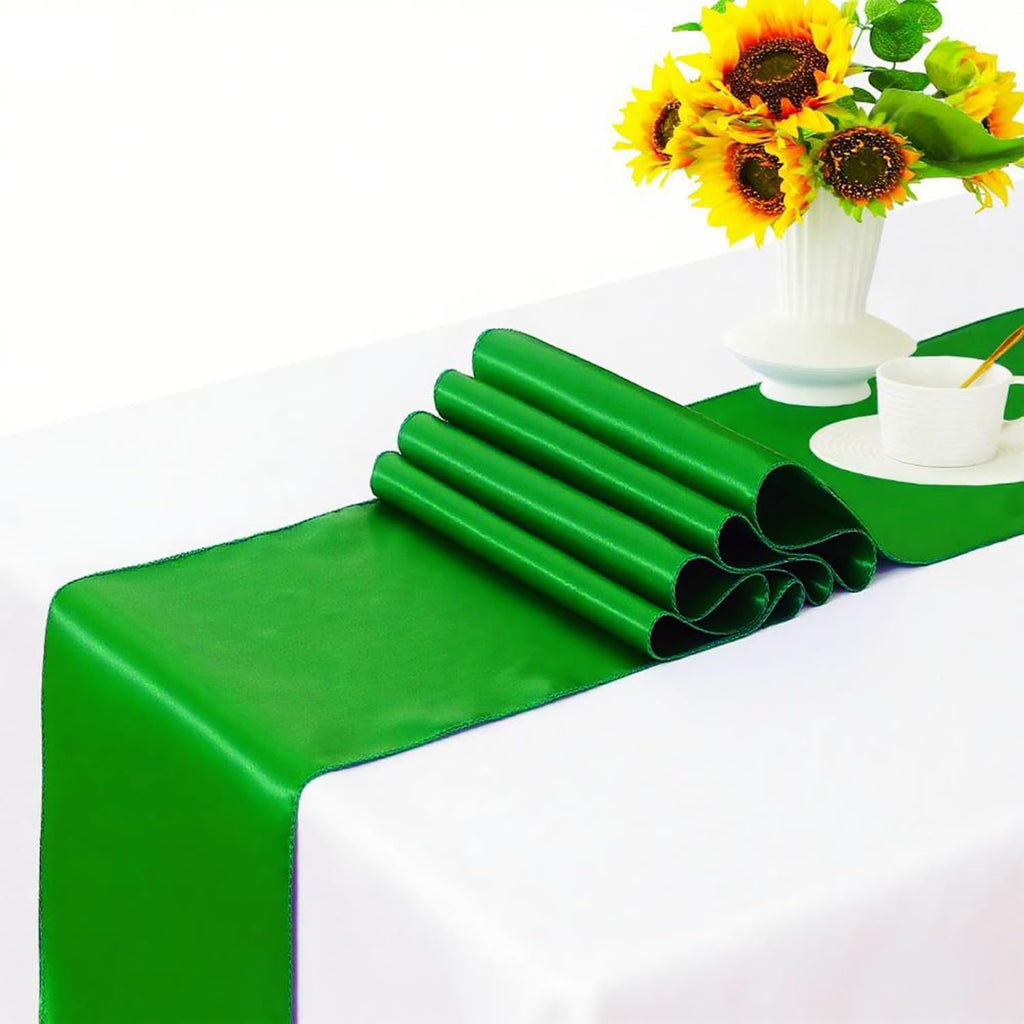 Pack of 50 Satin Green Chair Sashes Bows 7x108 Inches Chair Ribbons Ties for Wedding Party Birthday Anniversary Ceremony Bridal Shower Christmas Events Decor