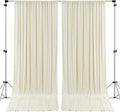 AK TRADING CO. 10 feet x 10 feet IFR Polyester Backdrop Drapes Curtains Panels with 4" Rod Pockets (Rod Not Included) - Wedding Ceremony Party Home Window Decorations - Ivory