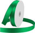 1" Wide x 100 Yards Single Face Polyester Satin Ribbon, Satin Ribbon for Crafts, Gift, Hair Bows, Wedding Party Decoration, Bow Making & Other Projects (Green)