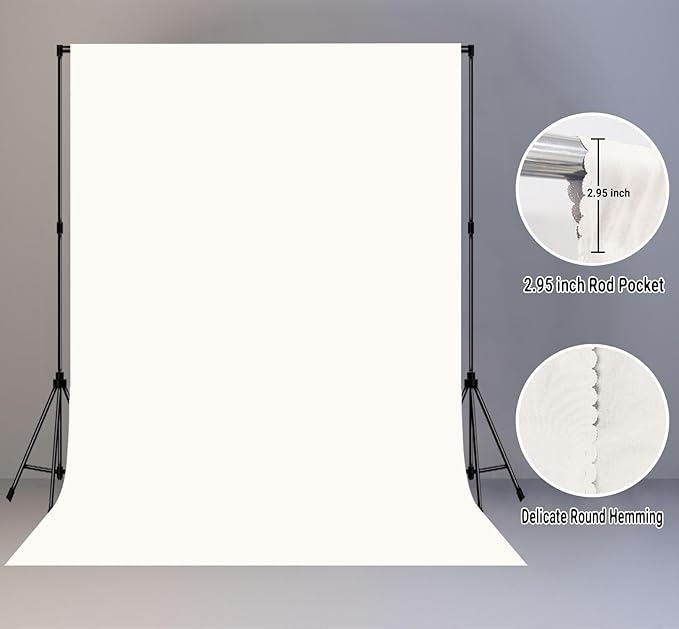 Ivory Portrait Backdrop 8x10ft Zoom Meeting Photo Studio Shooting Props