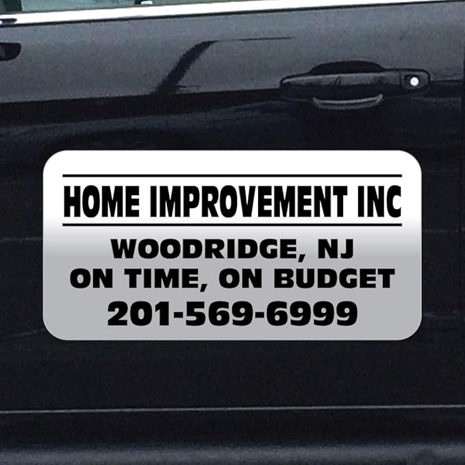 Car Magnet Signs Custom - 24"x12" (Set of 2), 30-mil Thickness with Rounded Corners (White)