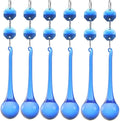 H&D 10pcs Suncatcher Crystal Raindrop Chandelier Prisms Pendants,Glass Prisms with Octagon Beads Lamp Curtain DIY Suncatcher Chandelier Parts (Cobalt Blue)