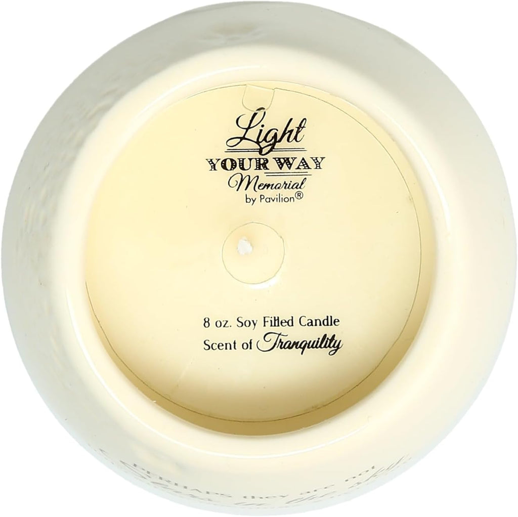 Pavilion Gift Company - Staircase to Heaven 8 oz Bereavement Candle, Memorial Gifts for Loss of Mother Father Friend Loved One, Remembrance, Condolences, Sympathy, 1 Count, Cream