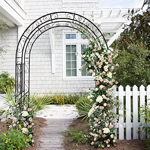 7ft heavy duty steel garden arbor with side, package contents