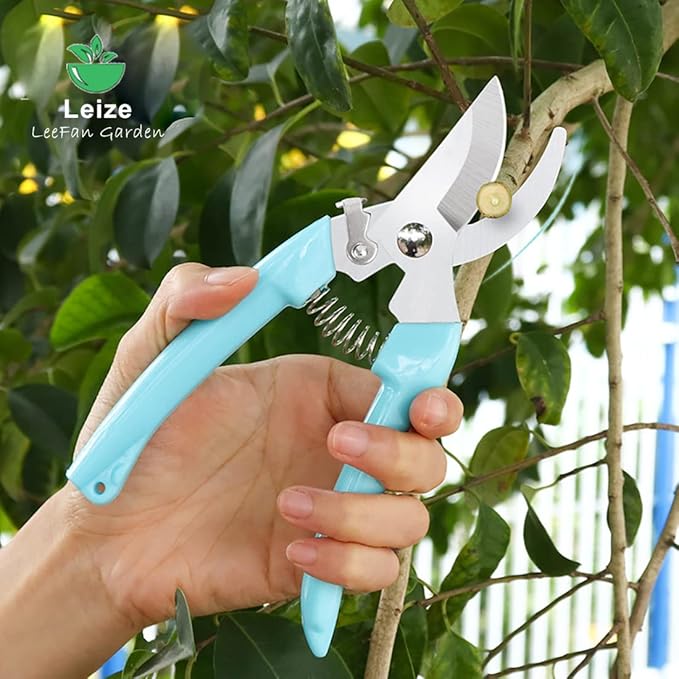 Leize Flower Scissors Set, 2 Pack Premium Thickened Stainless Steel Floral Shears, Strong Pruner for Flowers, Branches and Leaves, Upgrade
