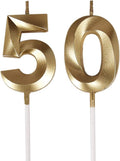 50th Birthday Candles,Gold Number 50 Cake Topper for Birthday Decorations Party Decoration