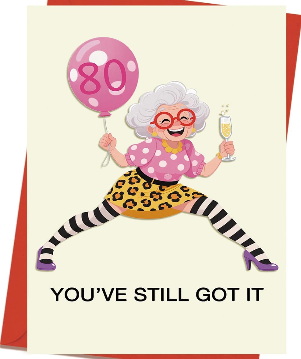 OJsensai Happy 80th Birthday Card Gifts for Women，80 Year Old birthday Decorations for Her Mom Wife Grandma