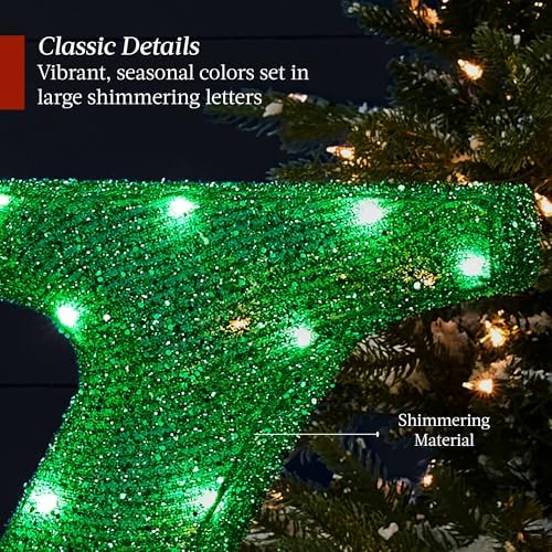 best choice products 3-piece christmas joy yard decoration showing dimensions