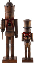 weysat 2 pcs dark wood christmas nutcracker figure, main product view