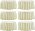 Round Tablecloth 6 Pack 90 Inch Ivory Tablecloths Washable Decorative Linen Polyester Table Clothes Cover for Dining Table Banquets Buffet Parties and Wedding