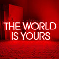 The World is Yours Neon Sign,Red Dimmable LED Light Signs for Wall Art Decor,Backdrop for Cinema Bedroom Club Party Man Cave,Gift for Boys Teen Men USB Powered（14.2"*5.5"）