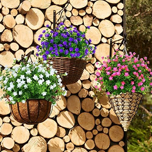 24 Bundles Outdoor Artificial Flowers UV Resistant Fake Boxwood Plants, Faux ...