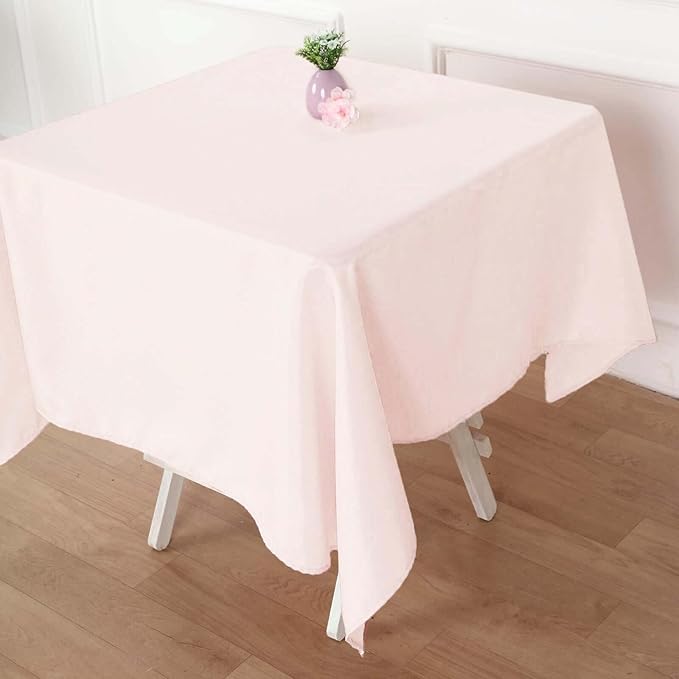 Efavormart 54x54 Blush Wholesale Linens Seamless Polyester Square Linen Tablecloth for Wedding Banquet Party Restaurant
