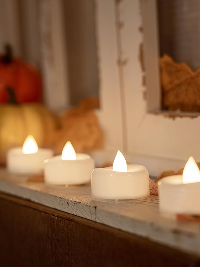 Remote Candles, 12PCS Flameless Tea Lights Candle Battery Operated with Timer, 400+Hours Remote Control LED Tea Lights Votive Candle for Holiday Table Centerpieces Decor