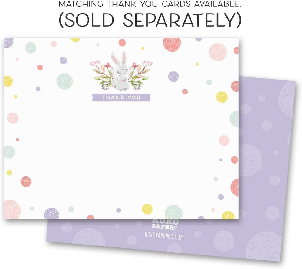 Koko Paper Co Some Bunny is Turning One First Birthday Party Invitations | 25 Invitations and Envelopes | Printed on Heavy Card Stock.