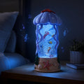 Jellyfish Night Light Water Snow Globe with Music and 2 Soothing Melodies, Rotating Ocean Scene Lamp with 6 Hours Timer, USB Powered or 3 AA Battery Operated Gift for Kids Adults Bedroom Nursery