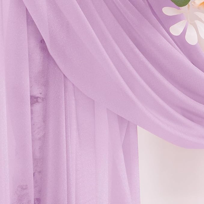 Lilac Purple Wedding Arch Draping Fabric 29" x 20 FT Wedding Drapes for Backdrop Sheer Curtains Drapes for Romantic Bridal Baby Shower Decor Ceremony Birthday Party Fall Outdoor Events