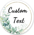 Custom Stickers for Weddings, Birthdays & Businesses - Personalized Labels with Your Logo - Waterproof, Fade and Heat Resistant - Pack of 100-1000 (Wreath C, 4 Inch)