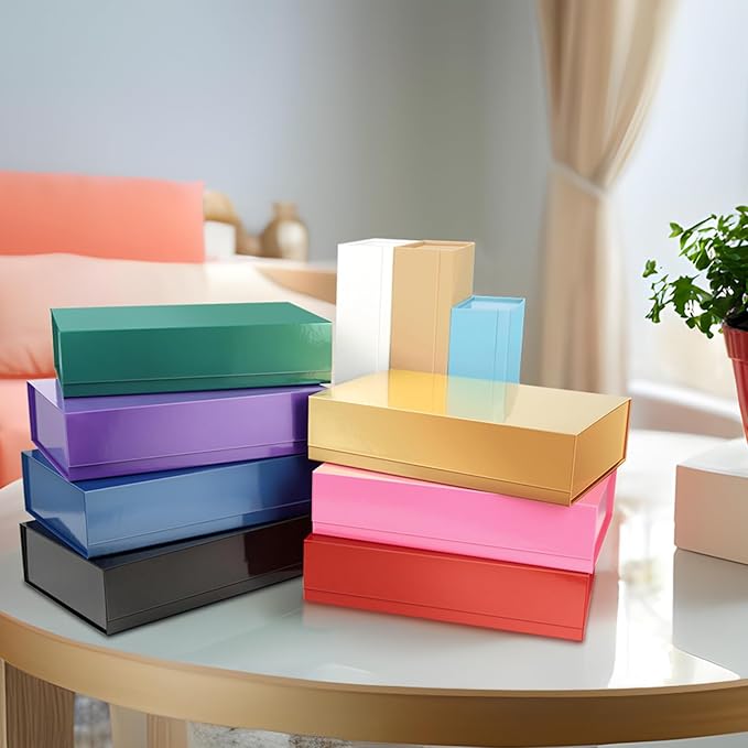 PACKHOME 6 Extra Large Gift Boxes 17.5x11.3x4.3 Inches, Sturdy Shirt Boxes with Magnetic Lids for Clothes and Large Gifts (Kraft)