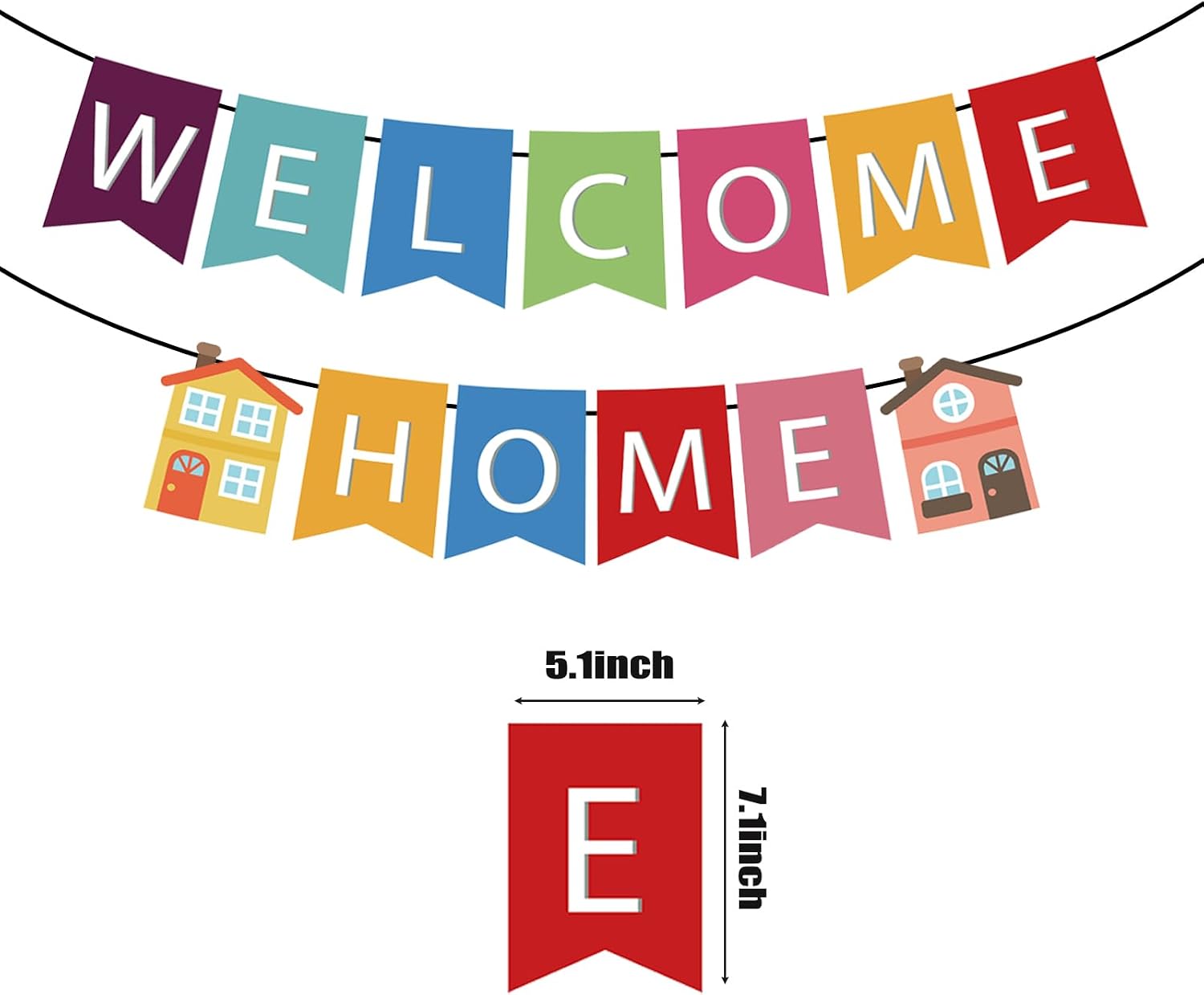 Welcome Home Banner, Colorful Paper Welcome Home Decorations