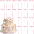 36 PCS Bow Cake Toppers Bow Cupcake Toppers, Light Pink Ribbon Bows for Cake Coquette Birthday Decor for Baby Shower, Bachelorette Events, Wedding Dessert Tables, Balloons and Walls