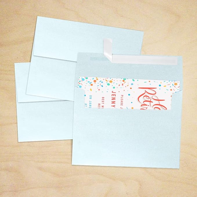 LUXPaper A7 Invitation Envelopes | Peel & Press | 5 1/4" x 7 1/4" | Aquamarine Metallic | 80lb. Text | 250 Qty