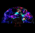 Amajiji Rave Folding Hand Fan Popping Fans for Line Dancing, Large Clacking Fans Clap Fan for Boots On The Ground Dance,Party,Decoration,Festival (Starry Sky)