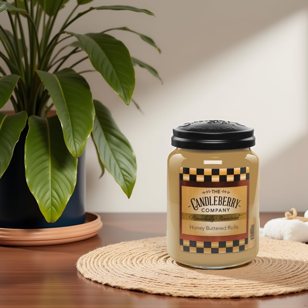 Candleberry Candles | Honey Buttered Rolls Candle | Best Candles on The Market | Hand Poured in The USA | Highly Scented & Long Lasting | Large Jar