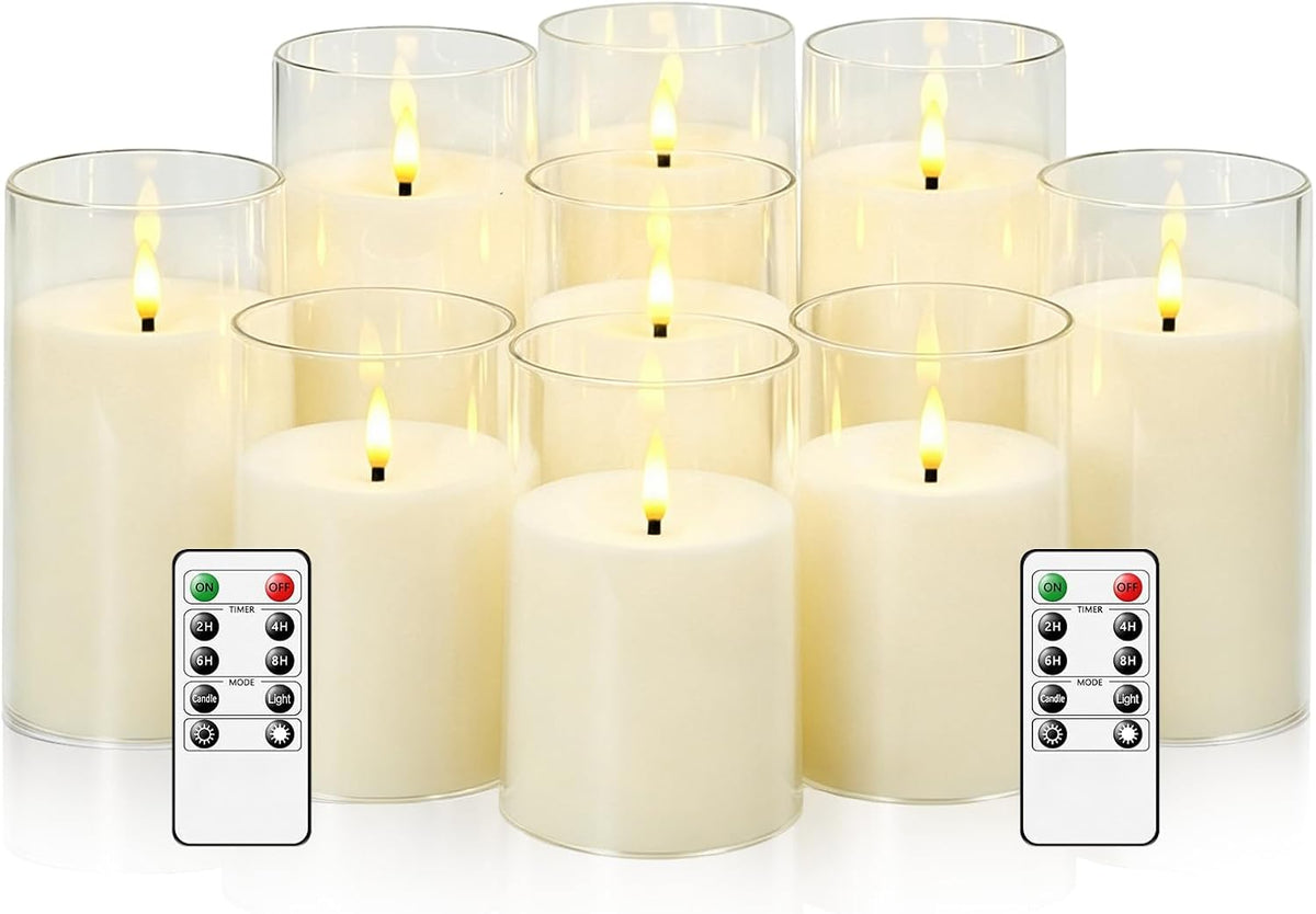 kakoya Flickering Flameless Candles Battery Operated with Remote and 2/4/6/8 ...