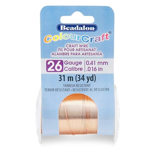 Beadalon ColourCraft Wire, 26 Gauge, Copper Color, 34 yd Spool
