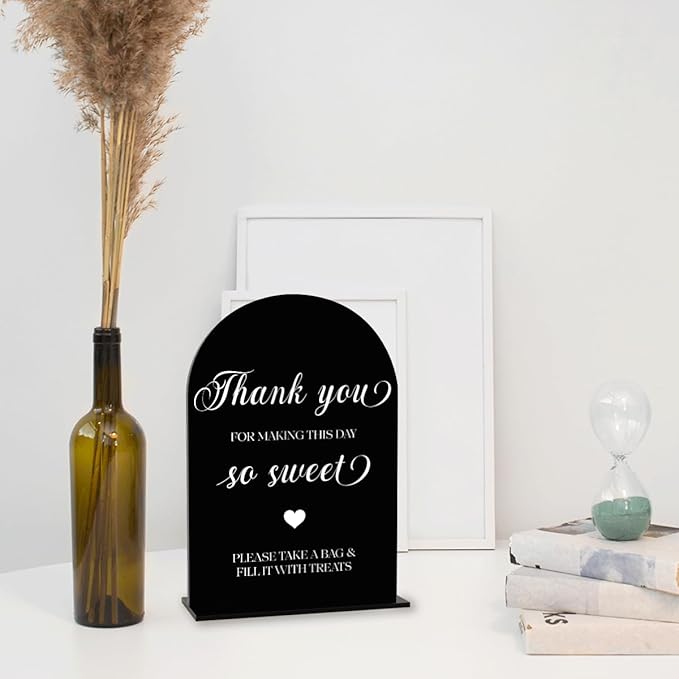 Black Candy Bar Sign, Dessert Table Sign, Wedding Engagement Bridal Shower Decor fo Ceremony Reception Party, Weddings Table Acrylic Sign