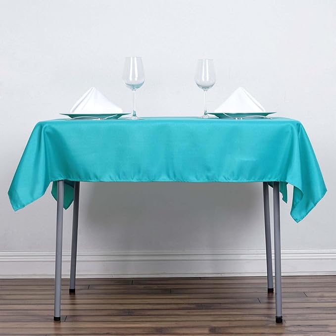 Efavormart 54x54 Turquoise Wholesale Linens Seamless Polyester Square Linen Tablecloth for Wedding Banquet Party Restaurant