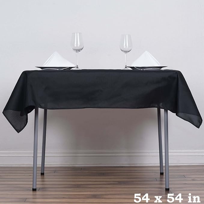 Efavormart 54x54 Black Wholesale Linens Seamless Polyester Square Linen Tablecloth for Wedding Banquet Party Restaurant