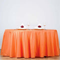 Efavormart Round Tablecloth, 132 Inch Stain & Wrinkle Resistant Washable Table Cloth, Decorative Polyester Fabric Table Cover for Banquet, Wedding, Dining- Orange
