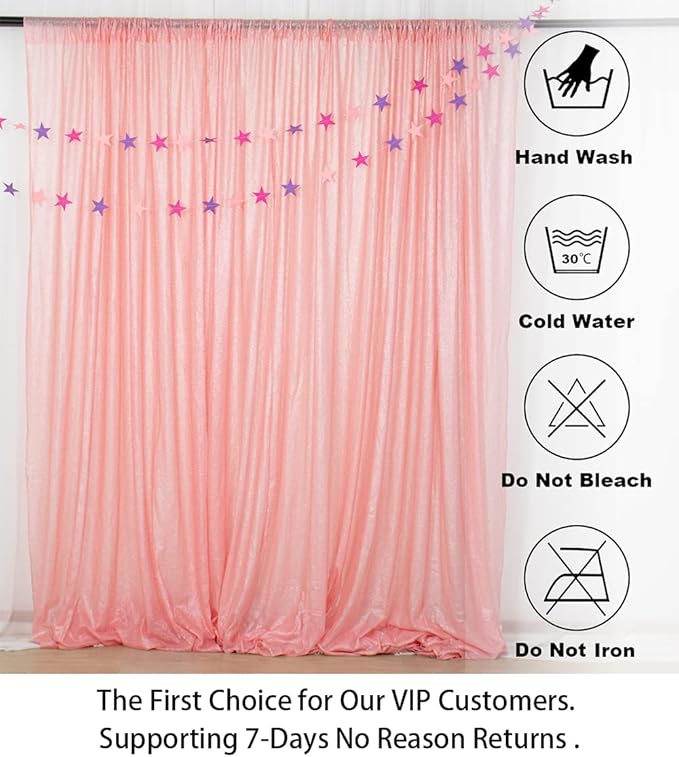ShinyBeauty Sequin Backdrop 8ftx10ft Baby Pink Sequins Fabric Drapes Sparkle Backdrops for Photoshoot Glitter Curtain for Birthday Party Photography Background