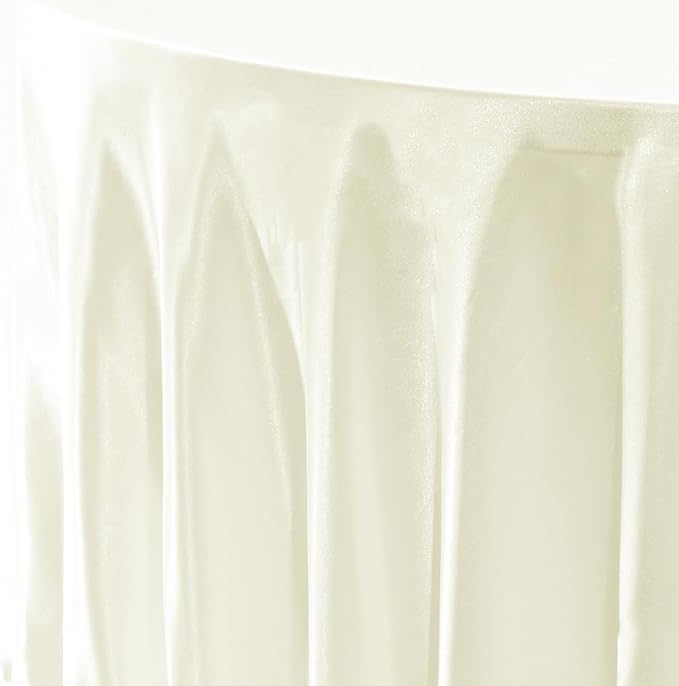 fani 6 Pack 108 Inch Ivory Round Tablecloth - Premium Silky Satin Tablecloth Overlay Smooth Fabric Table Cover Linens, Table Decoration for Wedding Party Banquet Events Restaurant Kitchen Dining