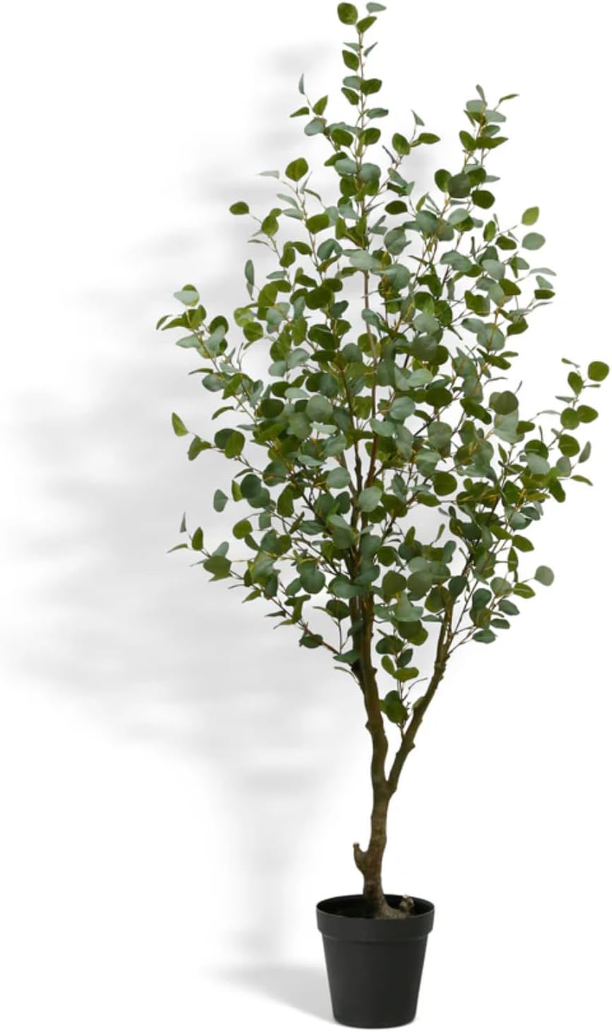 cg hunter, faux eucalyptus tree, 7 ft, black, main product view