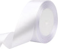 White Solid Satin Ribbon 1-1/2 Inch 25 Yards Solid Polyester Fabric Ribbon for Gift Wrapping Wedding Christmas Baby Shower Birthday Party Decoration Handmade Immortal Flower Craft