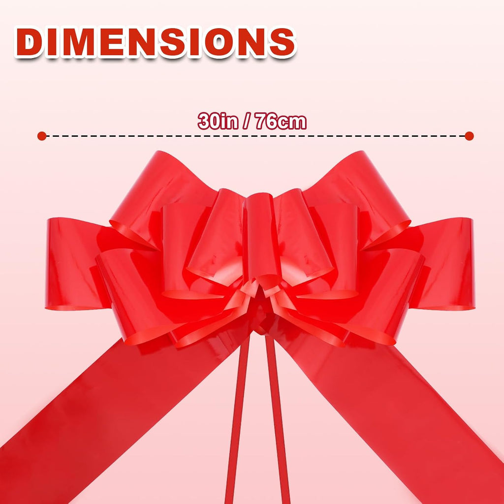 Xingshen-GTG 30 Inches Large Car Bow for Large Gift Wrapping Big Red Pull Bow for Birthday, Wedding, Christmas, Surprise Party