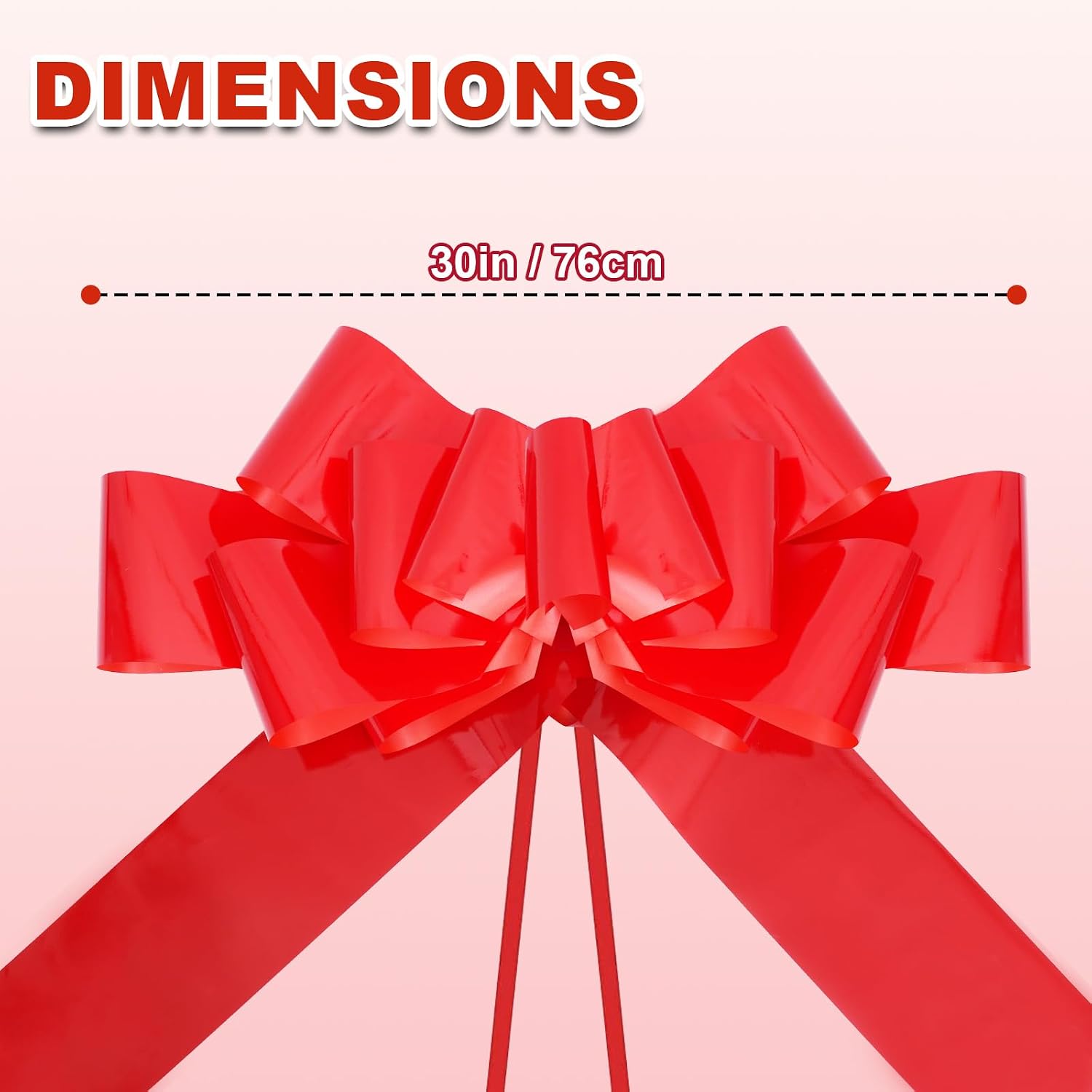 Xingshen-GTG 30 Inches Large Car Bow for Large Gift Wrapping Big Red Pull Bow for Birthday, Wedding, Christmas, Surprise Party