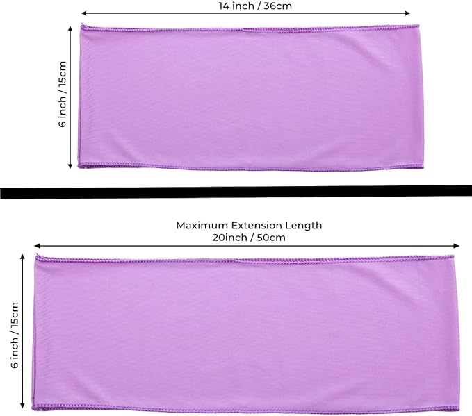 MDS Pack of 250 Spandex Chair Sashes Bows Elastic Stretch Dining Chair Bands Ties Without Slider Buckle Universal fits for Wedding Baby Shower Birthday Party Banquet Event Decoration - Light Purple