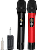 Bietrun Wireless Microphone Dynamic Mic System with Rechargeable Receiver, 1/4" Output, for Karaoke, Church, Speech, Wedding, Party Singing(160 ft Range)-Auto Connect