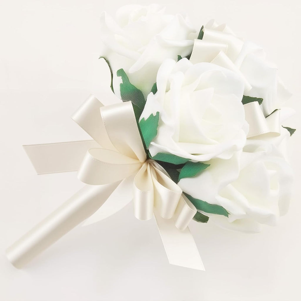 KINGLAKE Ivory Satin Ribbon - 1-1/2 Inch x 2 Rolls Cream Ribbon 100 Yards Beige Ribbons for Gift Wrapping Roses Making Flower Bouquet Crafts Wreath Bow Wedding Bridal Shower Baby Shower Birthday Decor