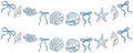 Oudain 2 Pack Blue Bow Starfish and Seashell Garland 6.56 ft Ocean Coastal Nautical Beach Party Paper Bow Hanging Banner for Under the Sea Summer Birthday Wedding Bachelorette Mermaid Baby Shower