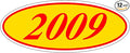 EZ-Line Oval Model Windshield Year Stickers for Car Windows Red and Yellow Large Vinyl Dealership Supplies 1 Dozen Pro Pack (2009)