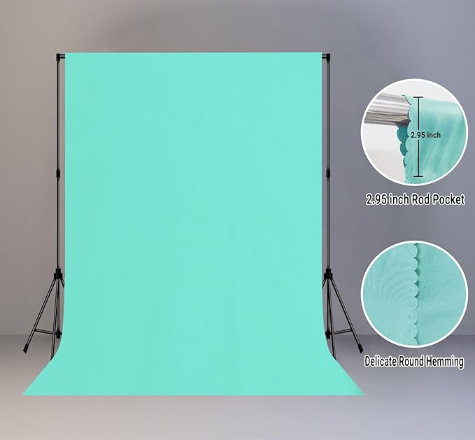 5x7FT Light Blue Screen Backdrops for Photography,for Video Photoshoot Studio Conference