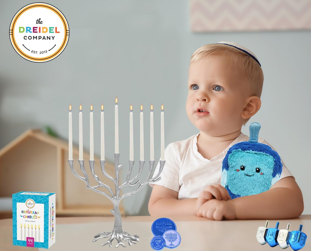 The Dreidel Company Menorah Candles Chanukah Candles 44 White Hanukkah Candles for All 8 Nights of Chanukah (Single)