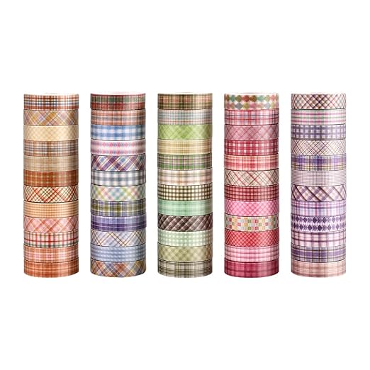 60 Rolls Cross line Theme Washi Tape Set, Writable Decorative Tapes for Scrapbooking, Bible Journaling, Bullet Journaling, 0.39"x79" per Roll